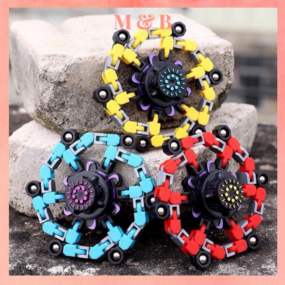 Spiner robot kim loại 6 cánh cao cấp có thể gấp gọn M&B Fidget spiner đồ chơi xả stress văn phòng