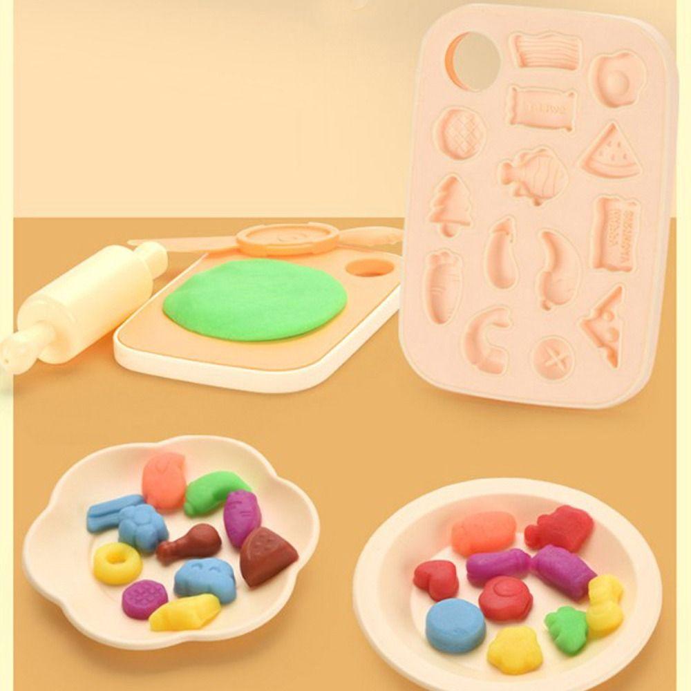 Bộ Đồ Chơi Đất Sét Màu Ngà Không Độc Hại Cho Bé