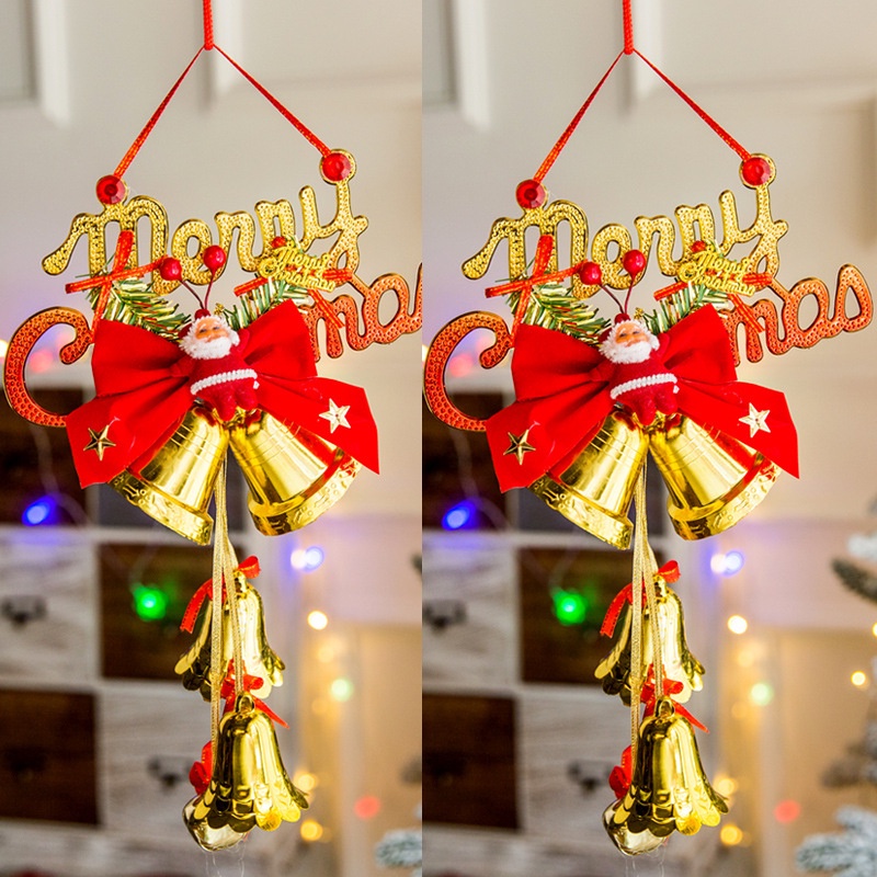 Chuông Đôi / Nơ Hình Ông Già Noel Trang Trí Giáng Sinh