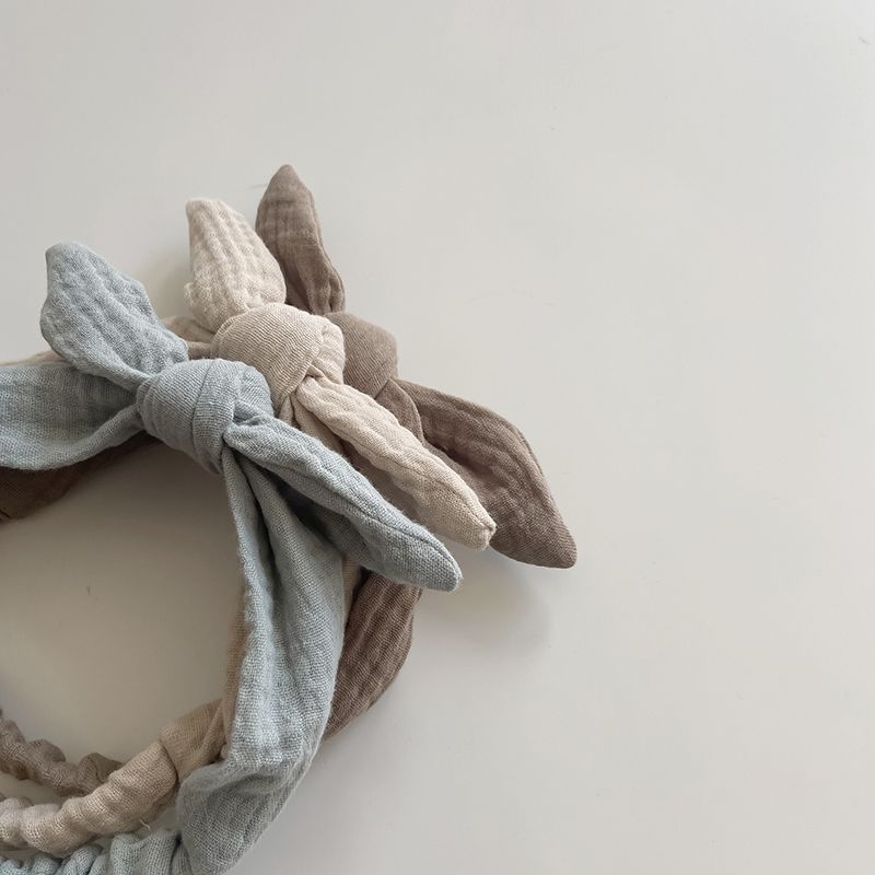 Băng Đô Nơ Tai Thỏ Vải Xô Muslin cho bé gái 0-3 tuổi