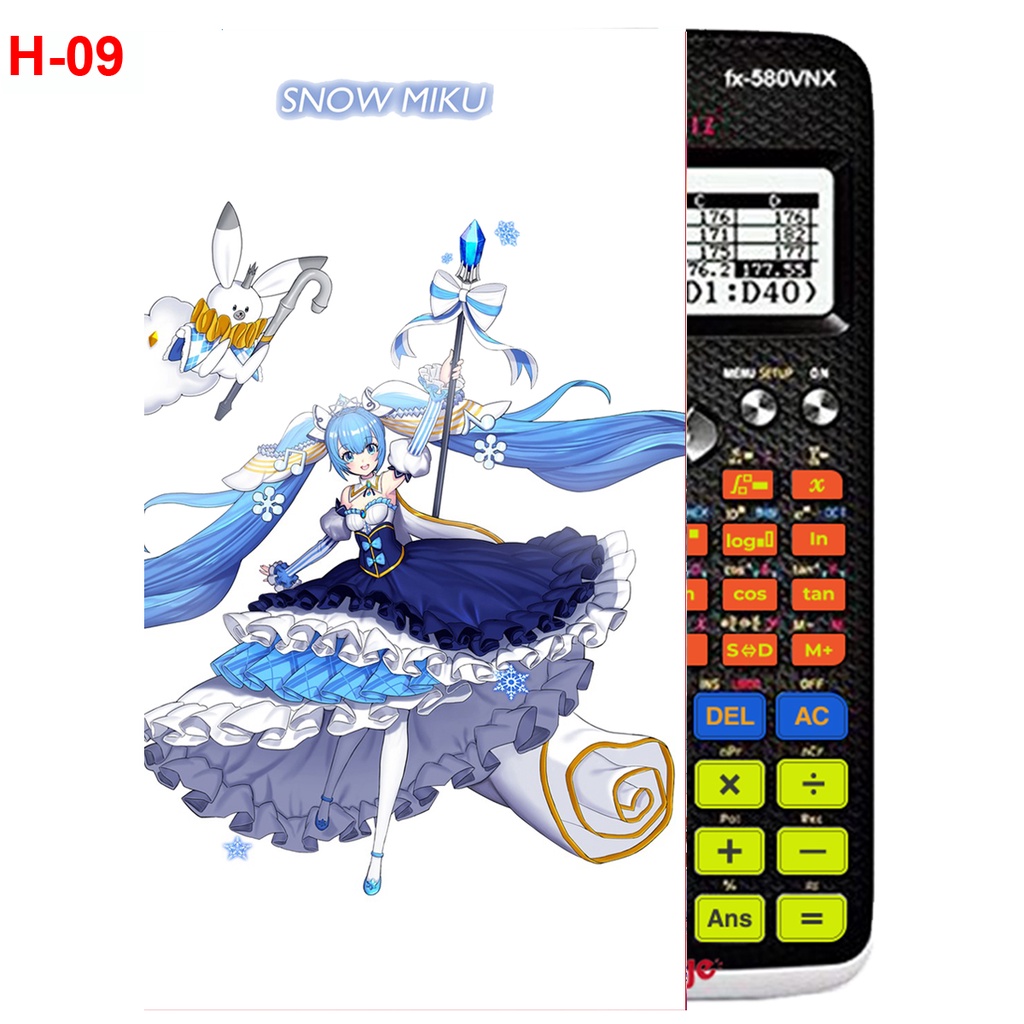 Decal Máy tính CASIO fx570, fx580...anime Vocaloid nhân vật Hatsune Miku