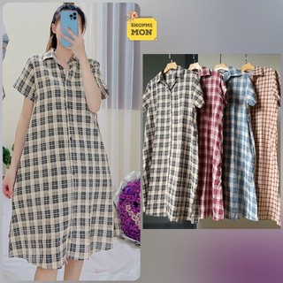 Shop bầu mẹ mon - váy bầu đầm bầu công sở dáng sơ mi freesize