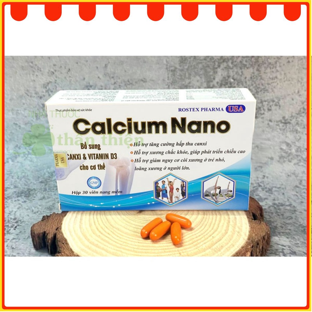 [CHÍNH HÃNG] Calcium Nano Bổ Sung Vitamin D3, Canxi Giúp Tăng Cường Chiều Cao - 30V