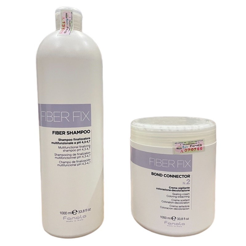 🌾Best Seller🎋Dầu gội và mặt nạ hồi phục tóc liên kết tóc Fanola Fiber Fix 1000mlx2