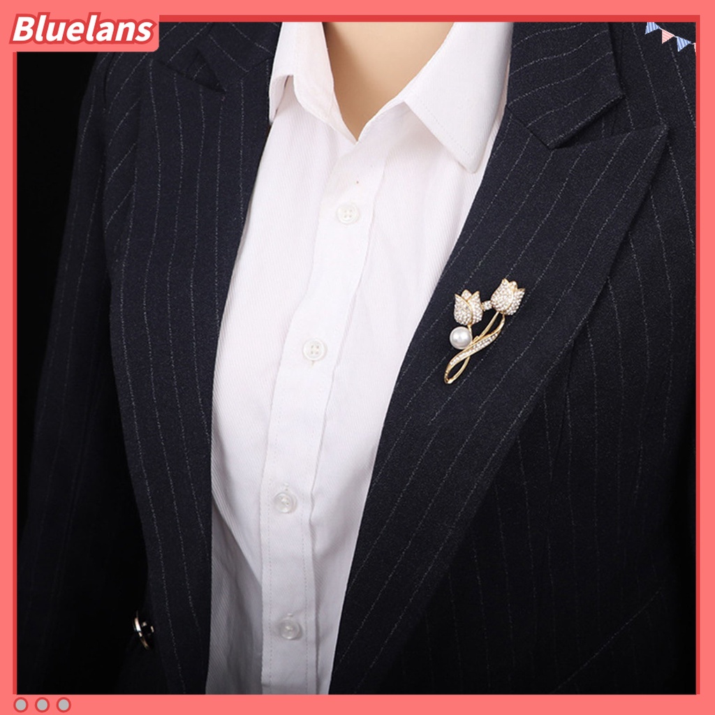 Ghim Cài Áo Hình Hoa Tulip Đính Ngọc Trai Nhân Tạo Thời Trang 48h