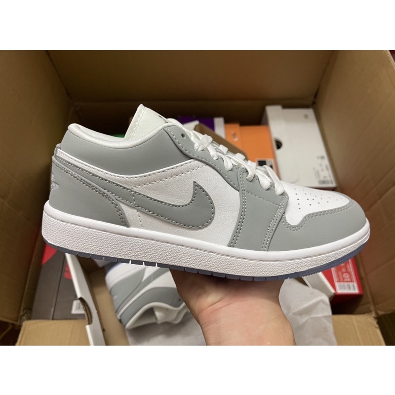 giày AIR JORDAN 1 Low white wolf grey | Bản cao cấp