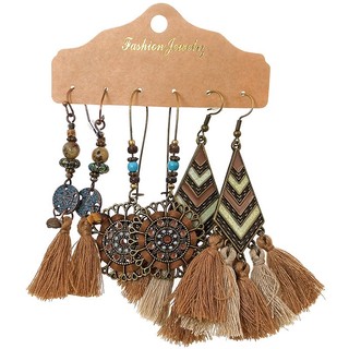Set 3 đôi bông tai phong cách boho