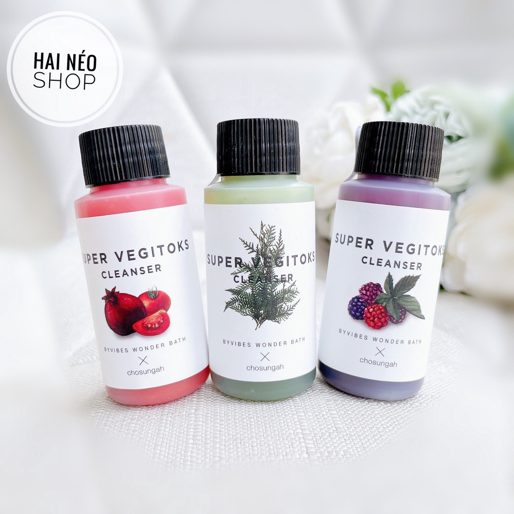 Set sữa rửa mặt thải độc rau củ Bivybes Wonder Bath Super Vegitoks Cleanser Miniature Kit (Hàn Quốc)