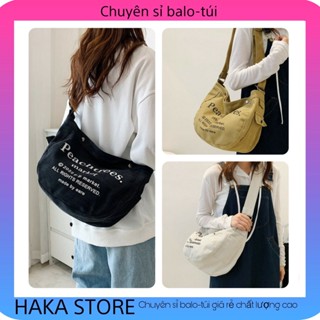 Túi tote cặp đeo chéo vải canvas học sinh sinh viên cỡ lớn đeo vai đi học thời trang unisex nam nữ Hàn Quốc