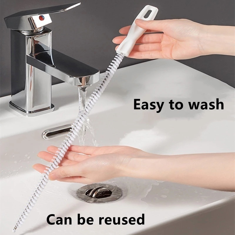 Bàn Chải Vệ Sinh Lỗ Thoát Nước Bồn Rửa Nhà Bếp / Phòng Tắm Uốn Cong Linh Hoạt 60CM