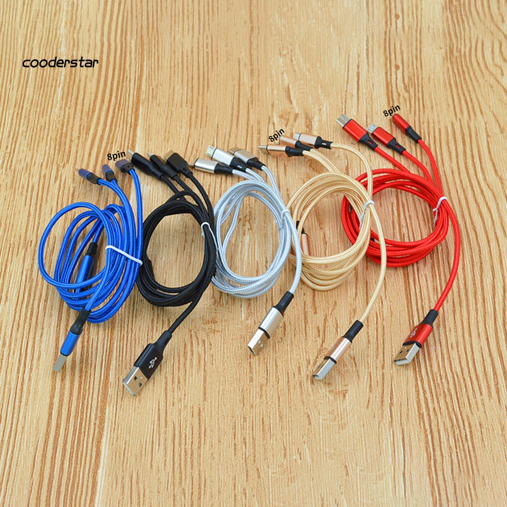 Dây Cáp Sạc Dữ Liệu Micro USB Loại C 2A 8Pin Đa Năng Cho Điện Thoại Di Động