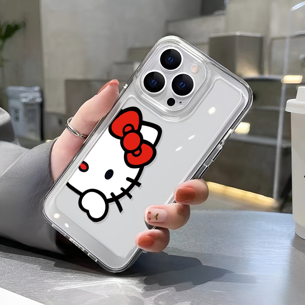 Ốp Điện Thoại Trong Suốt In Hình Hello kitty Cho iphone 14ProMax 14Plus 13 11 12 7Plus X XR XS Max 8 7