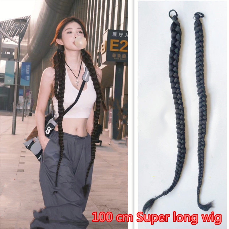 Dây Buộc Tóc Đuôi Ngựa Bện Sợi Tổng Hợp Siêu Dài Yaki 100Cm Cho Nữ