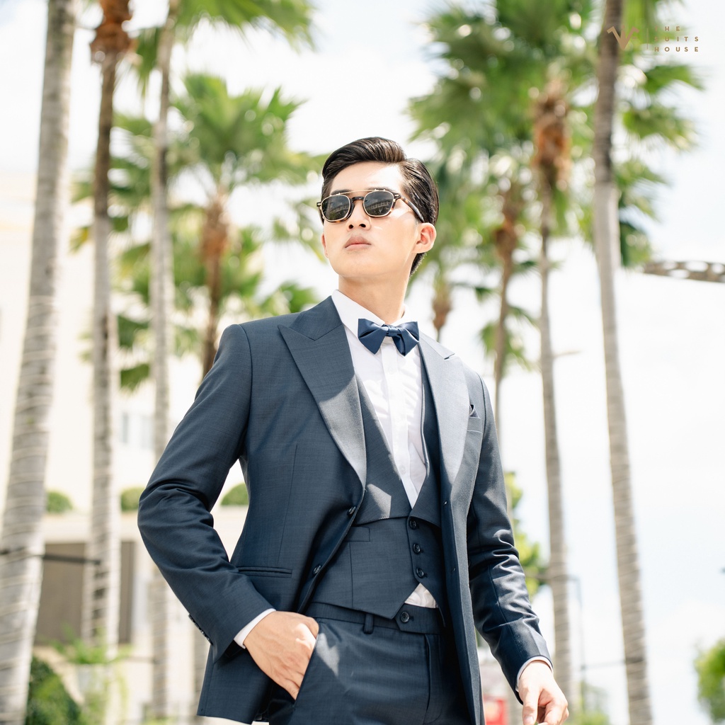 Bộ vest nam xanh đen, suits sartorial, chất Wool, chuẩn form The Suits House