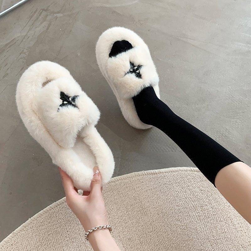 Dép Cotton Chống Trượt Quai Chéo Thời Trang Thu Đông Cho Nữ