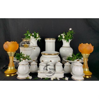 Bộ thờ cúng - set đồ thờ sứ trắng cao cấp