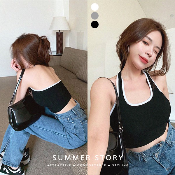 Áo yếm nữ viền màu sắc thời trang, sexy, gợi cảm