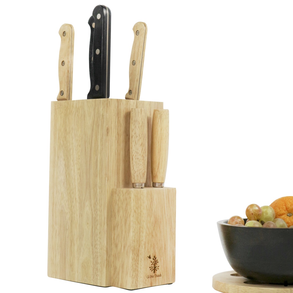 Giá Để Dao Kéo Dạng Đứng Lớn Gỗ Cao Su Bền Đẹp Sang Trọng - Kích Thước 40.8 x 23.8 x 23 cm - Gỗ Đức Thành 20391