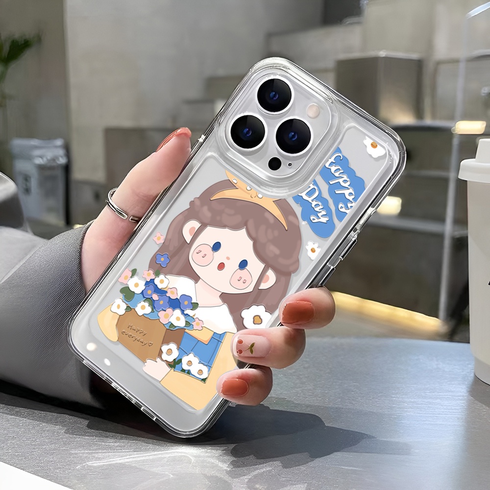 Ốp Điện Thoại Trong Suốt In Hình Hoa Cho iphone 14ProMax 14Plus 13 11 12 7Plus X XR XS Max