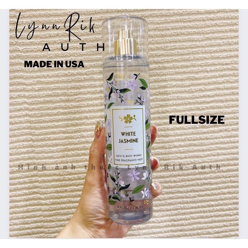 Auth _Fullsize WHITE JASMINE - Xịt Thơm Body Mist Toàn Thân Bath & Body Works