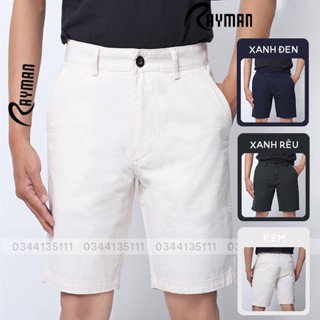 Quần Kaki Short Nam RAYMAN Quần Đùi Ngắn Trơn Cao Cấp Màu Đen, Kem, Rêu, Xanh Đen