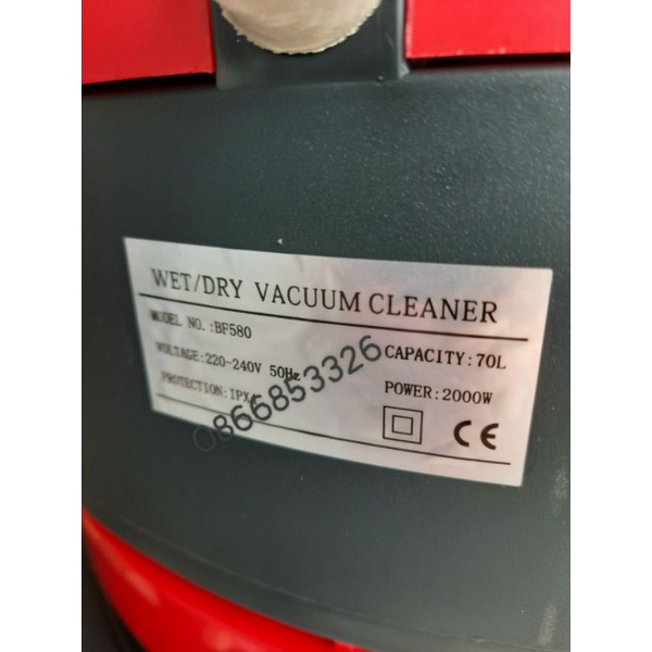 Máy hút bụi công nghiệp CAMRY 2 mô tơ 70L, model BF580 70L