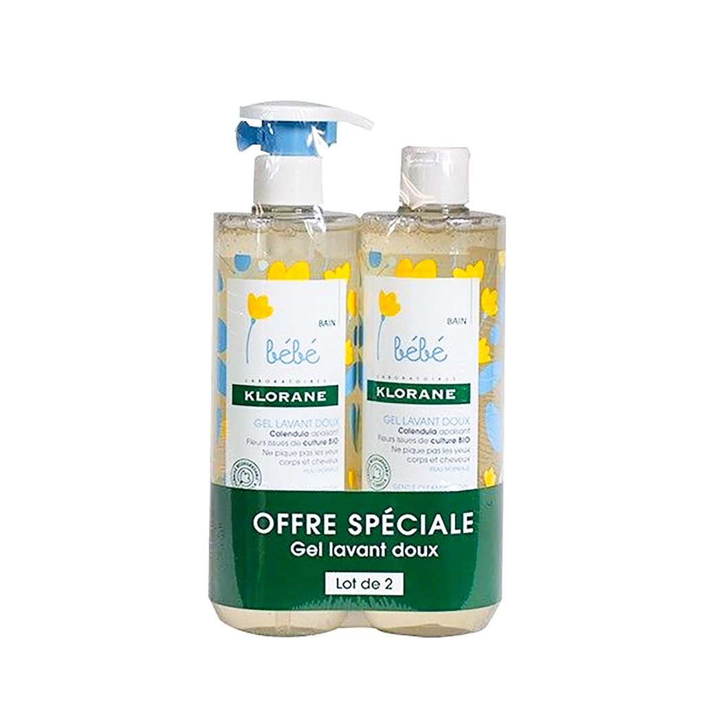 SET 2 CHAI SỮA TẮM GỘI EM BÉ KLORANE 500ML PHÁP DỊU NHẸ LÀNH TÍNH CHO BÉ SƠ SINH