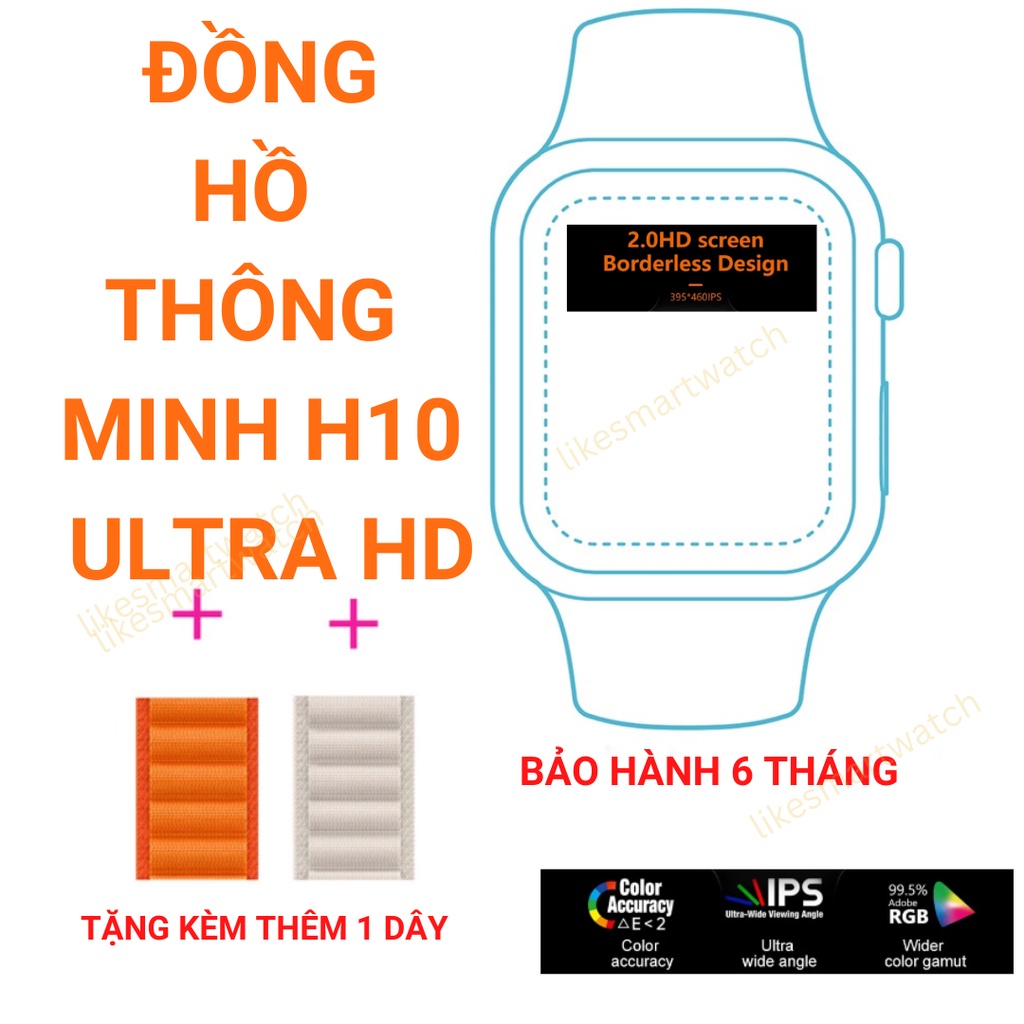 Đồng Hồ Thông Minh H10 Ultra HD Thay 50 Hình Nền, NFC Đồng Hồ ...