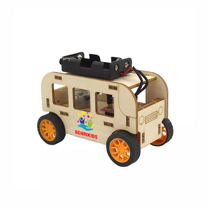 Đồ Chơi Stem - Xe Bus Điều Khiển Bằng Âm Thanh Lắp Ghép Bằng Gỗ Theo Phương Pháp Stem Steam