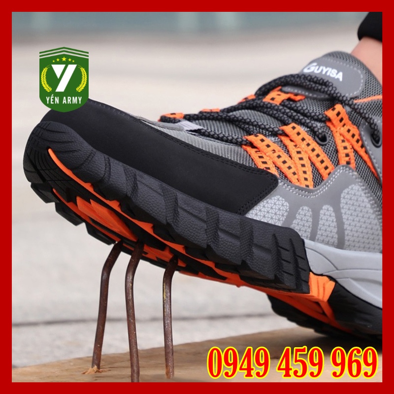 Giày Bảo Hộ Lao Động Nam Thể Thao GUYISA 105 Chính Hãng - Chống Đinh Chống Cắt - Hàng Cao Cấp Siêu Bền - Tặng Kèm Tất
