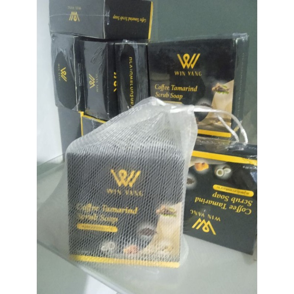 2 hộp Xà Bông Cà Phê tặng 1 Túi Lưới Tạo Bọt Xà Phòng