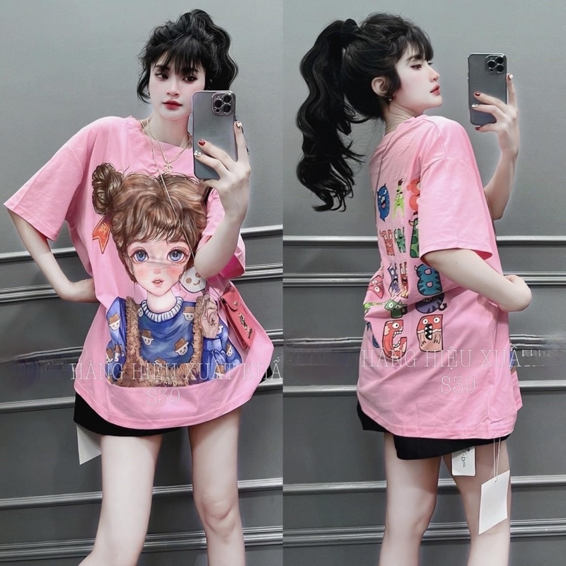 Áo Form Rộng Tay Lỡ/In To Cao Cấp 2 MẶT / Mẫu Cô Gái Cute