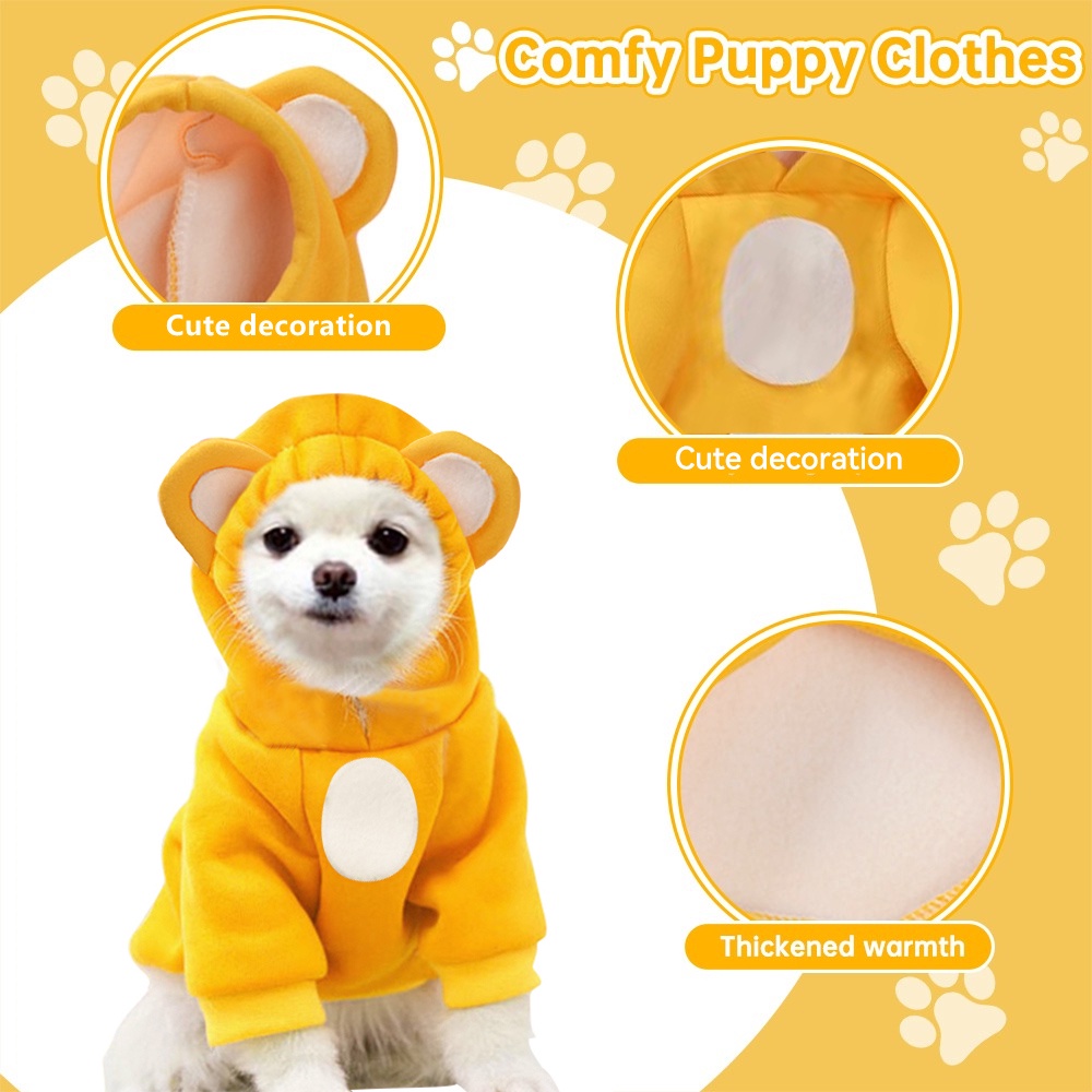 Áo Hoodie Mềm Mại Ngọt Ngào Cho Cún Cưng Chó Mèo shih tzu yorkshire