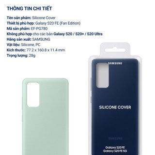 [Chính hãng] Ốp Silicone Cover dành cho Galaxy S20 FE (Phiên bản S20 Fan Edition)