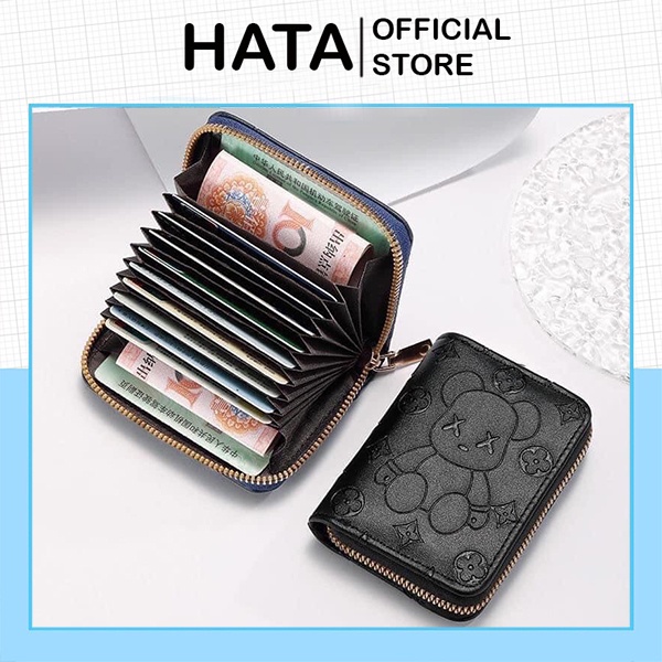 Ví Ngắn Nam Nữ Mini Đựng Thẻ Khóa Kéo BEAR RICH Cute 569 Thời Trang - Hata24h