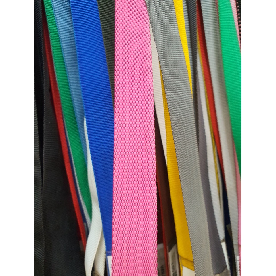 Dây đai cotton, dây dù dẹp, dây quai túi màu đen size 2cm