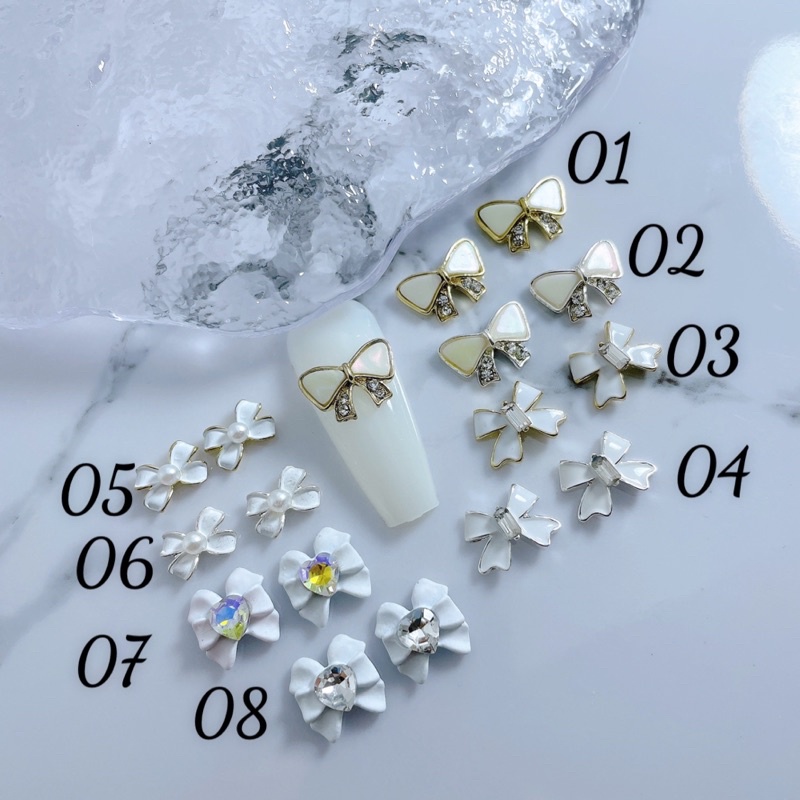 mẫ charm NƠ đính móng tay chân