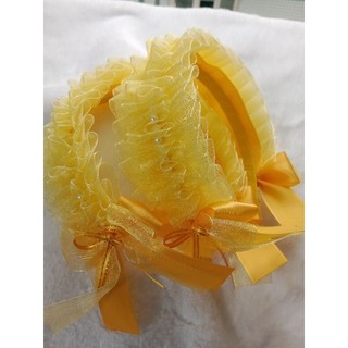 Băng đô cài tóc phong cách công chúa màu vàng dễ thương cho bé