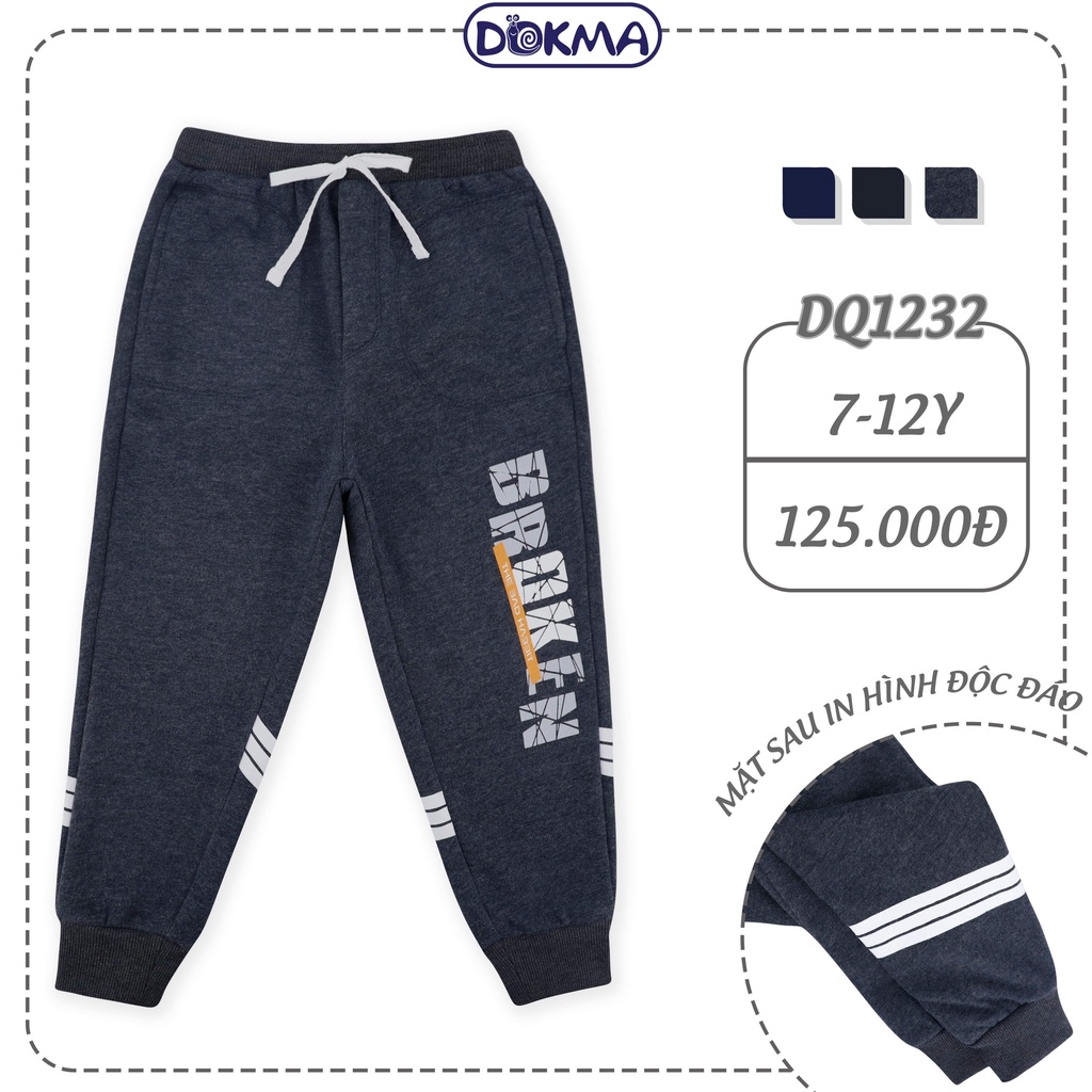 7-12Y Quần dài lót nỉ Dokma DQ1232