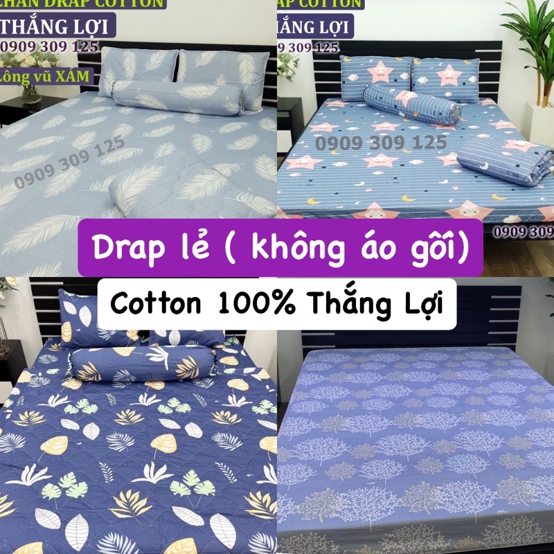 drap lẻ (không áo gối) cotton 100% Thắng Lợi in logo trên vải