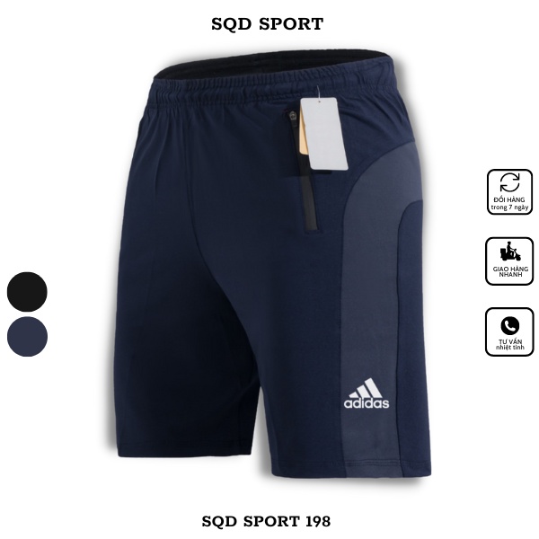 Quần short thun nam thể thao, chất liệu thun poly co giãn 4 chiều, vải mềm mịn không xù lông bai nhão - Q68