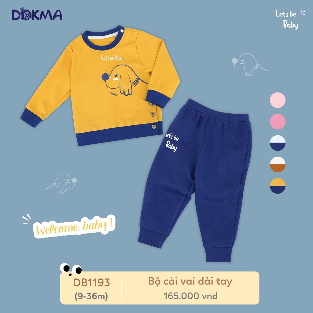 Dokma - Bộ cổ tròn dài tay chất siêu đẹp cho bé 9-36m DB1193