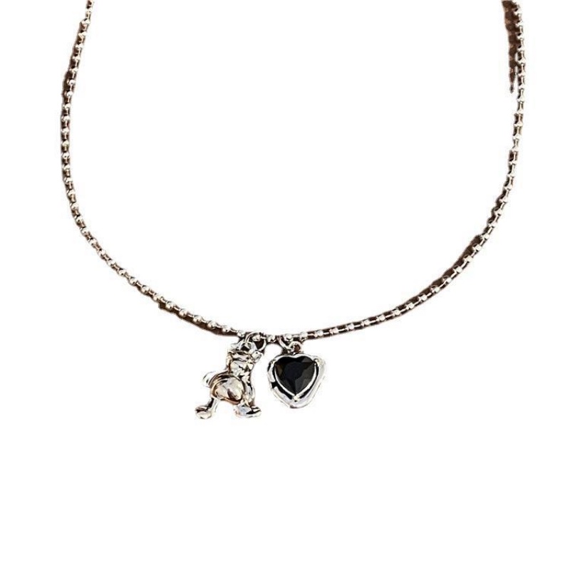 Vòng cổ Mặt Gấu Bạc Dễ Thương Thời Trang Thu Đông