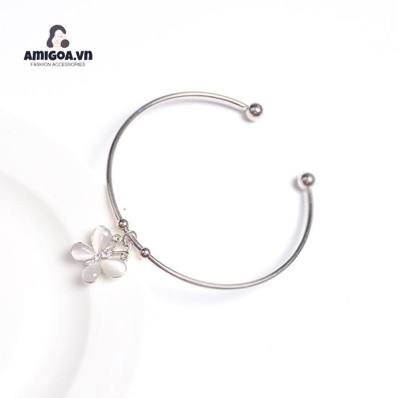 ✨✨Vòng Tay Hở Đính Đá Zircon Hình Bướm Đơn Giản Dễ Phối Đồ Cho Nữ