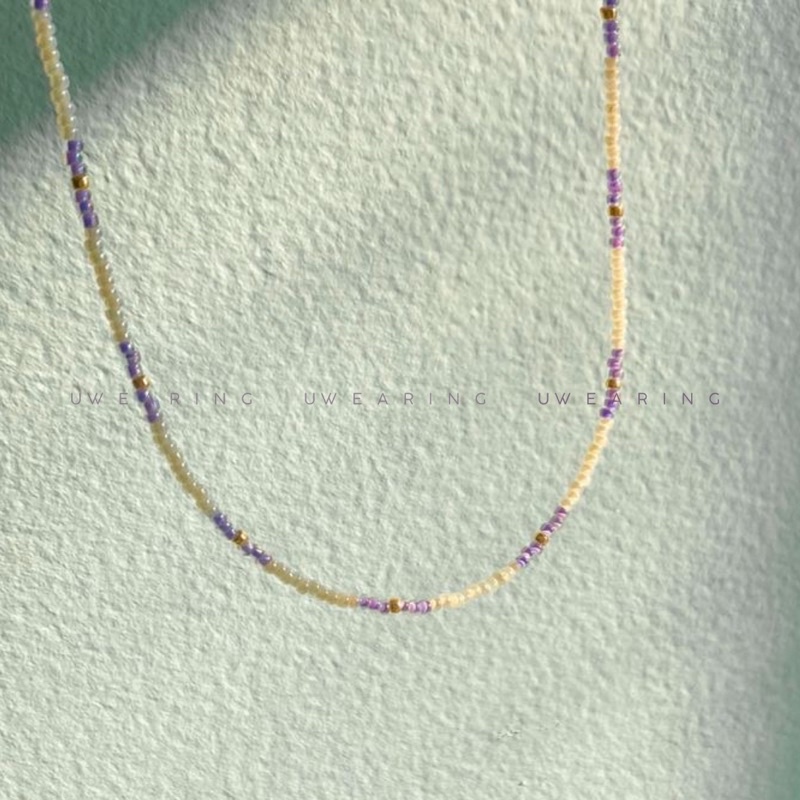 Vòng cổ hạt mini 2mm Mauve Purple phong cách thanh lịch