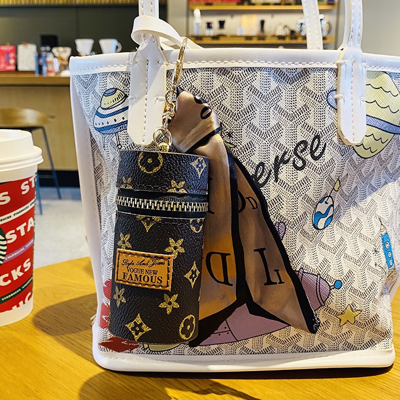 Móc Khoá Túi Tròn LV Kèm Khăn HOT !!!