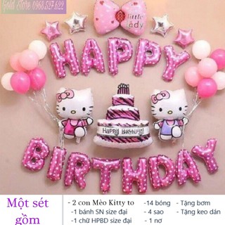 Sét trang trí sinh nhật cho bé cao cấp tặng bơm +keo dán