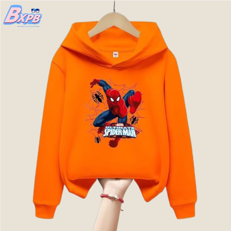 Áo Hoodie Dáng Rộng In Hình Người Nhện Hoạt Hình Thoải Mái Thời Trang Cho Bé Trai 3-15 Tuổi