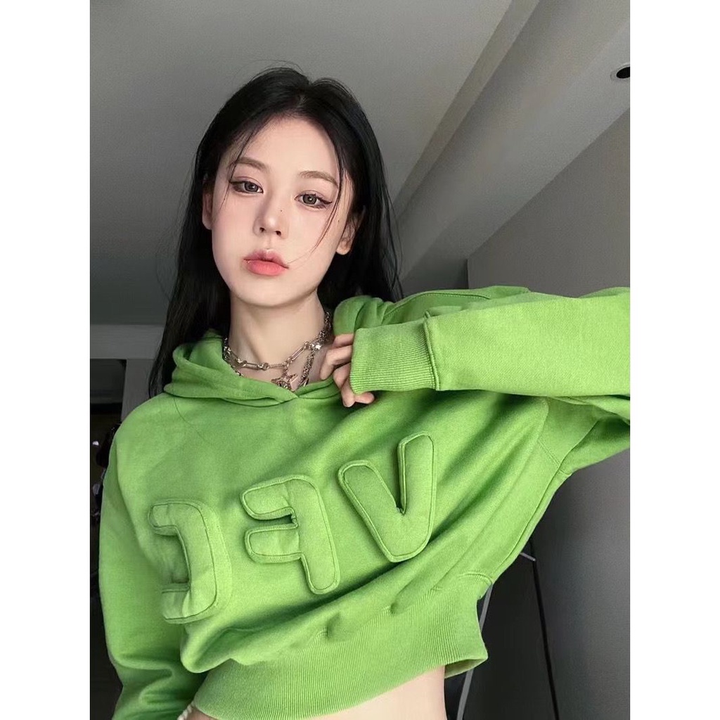 Áo Hoodie In Chữ Thủ Công Ba Chiều Thời Trang Mùa Thu 2022 Phong Cách Mới