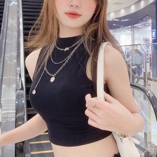 Áo thun nữ - áo ba lỗ - croptop cơ bản chất thun gân co giãn đẹp